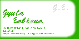 gyula bablena business card